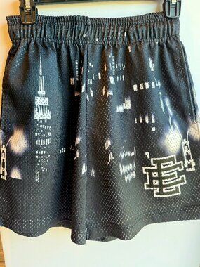 Eric Emanuel Black City Mesh Shorts Size Small